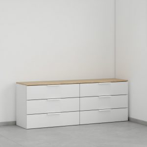 קומודת 6 מגירות רחבה